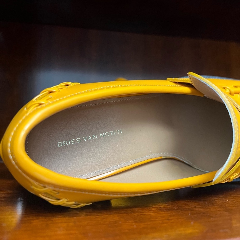 Dries Van Noten Orange Square Toe & Heel Penny Loafer Size 40 - Picture 5 of 17